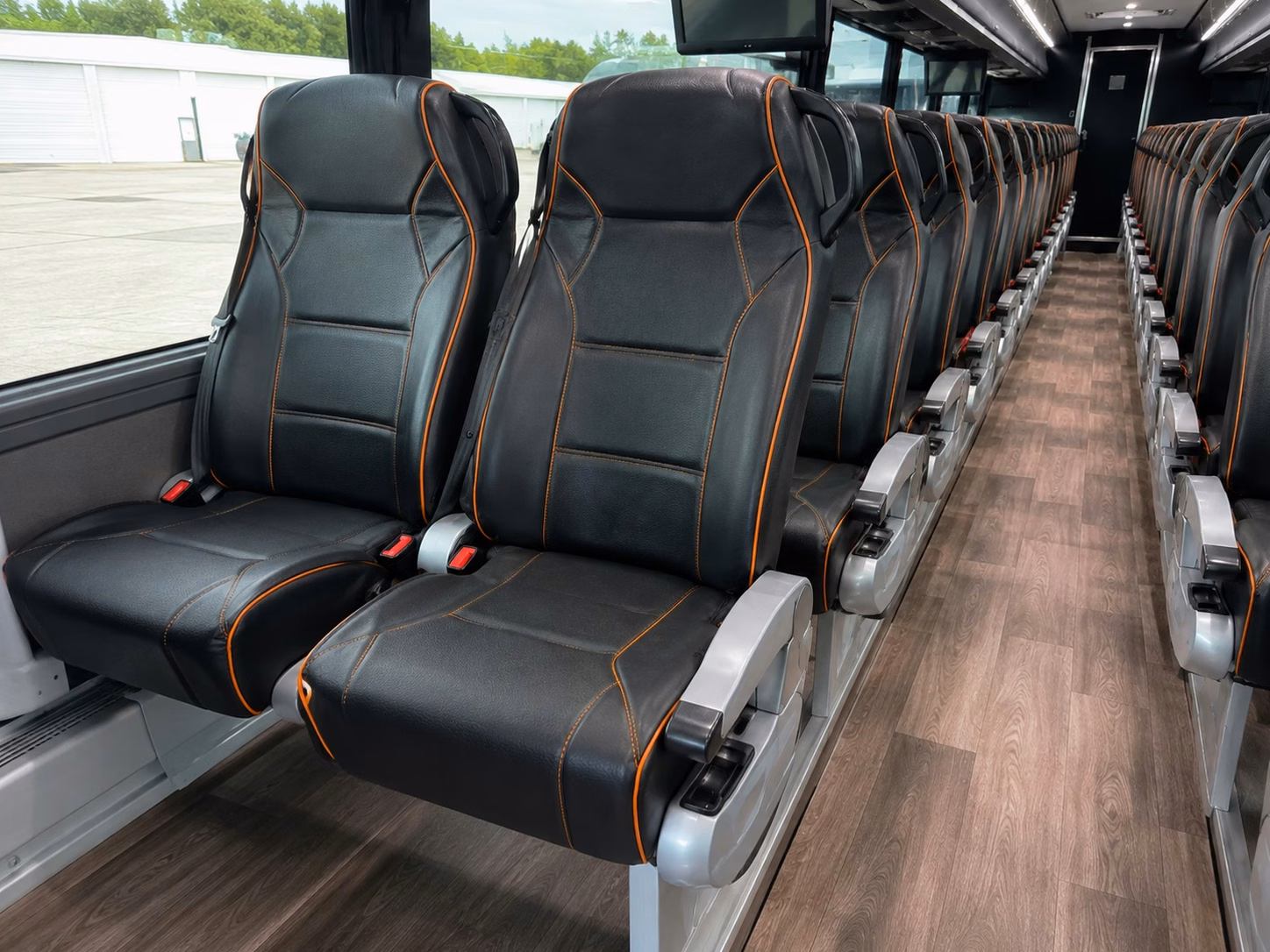 56 passenger charter bus inside